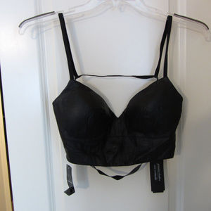 bebe Leather padded bra medium